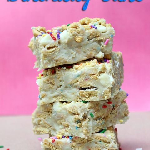 No Bake Birthday Cake Bars