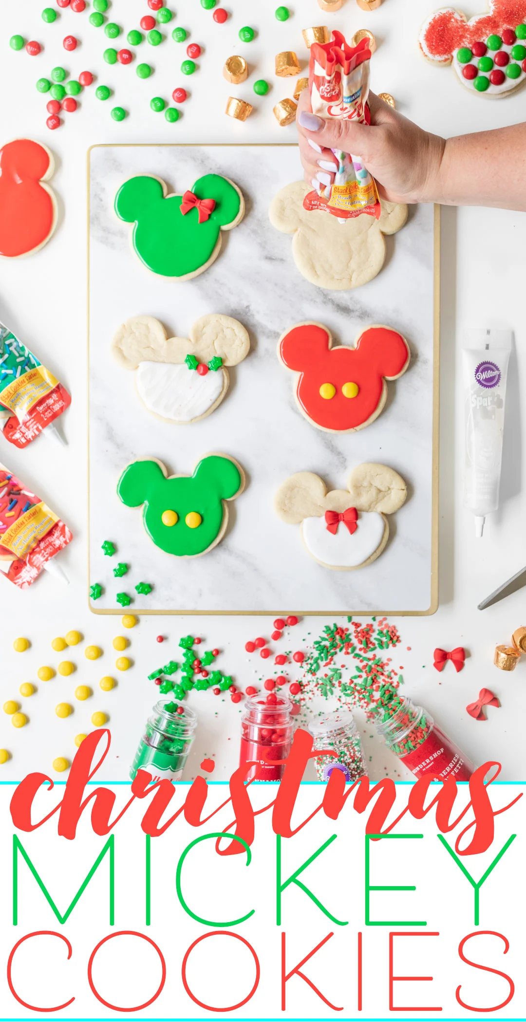 Mickey Christmas Cookies for an easy Disney inspired holiday DIY at home.