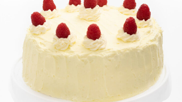 Raspberry Cake with Whipped Lemon Frosting
