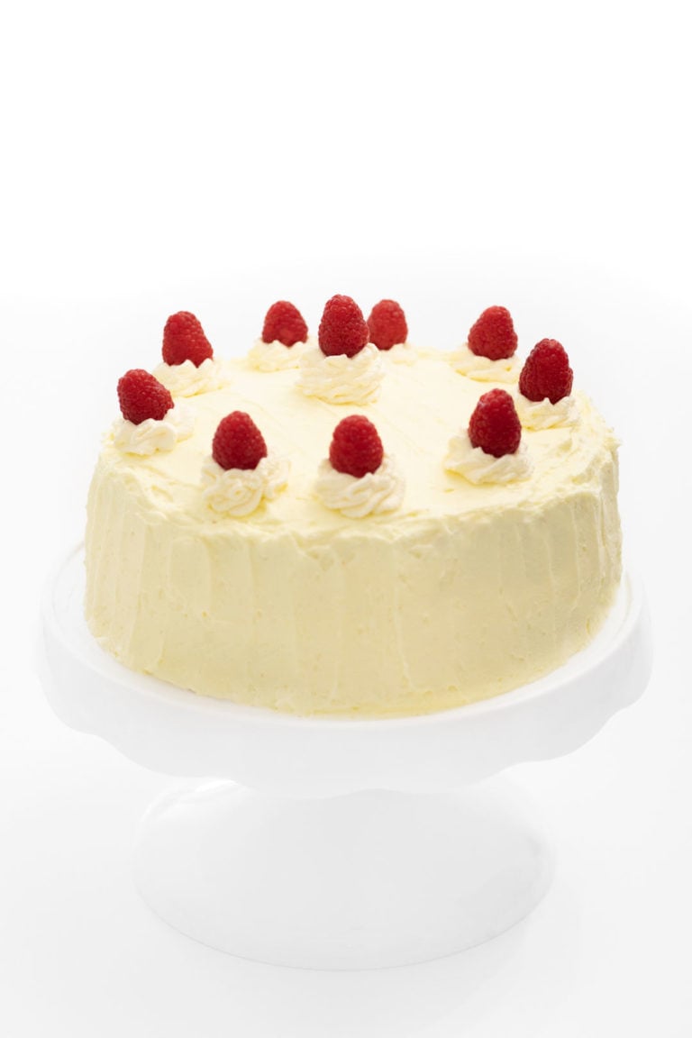 Raspberry Cake with Whipped Lemon Frosting