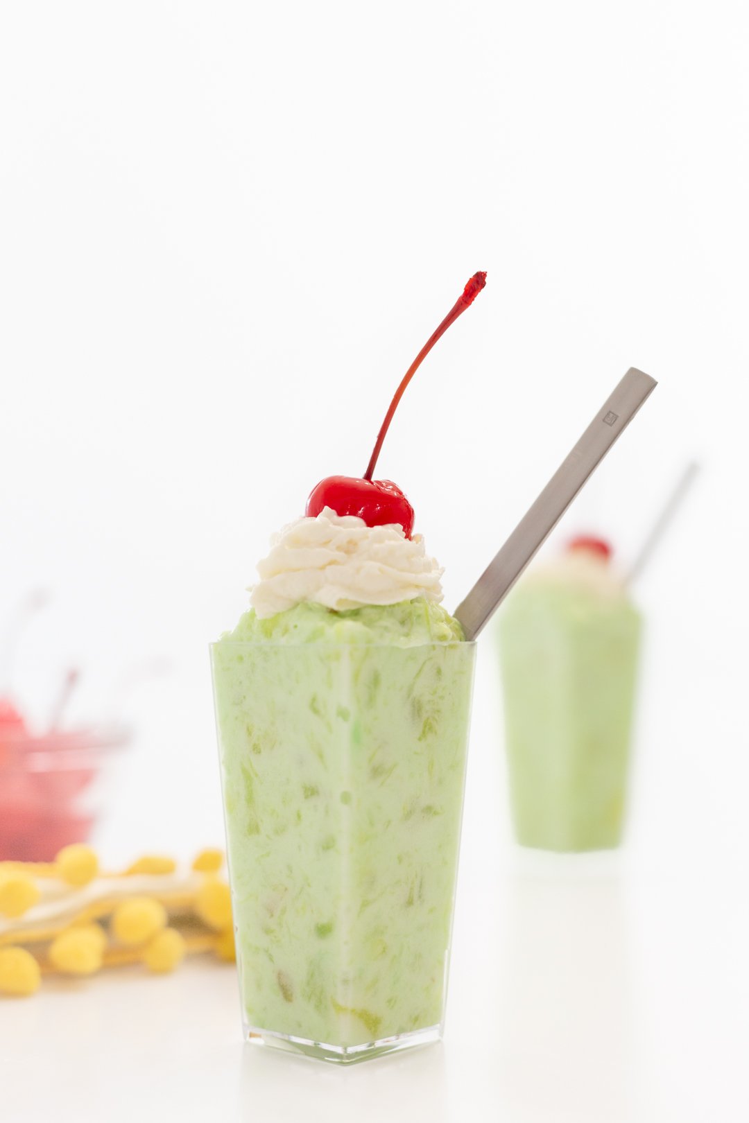 pistachio mini parfaits with mini spoons