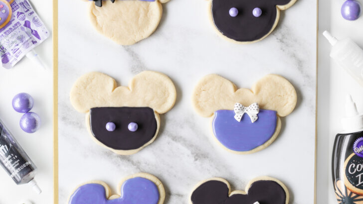 Purple and Black Mickey Halloween Cookies