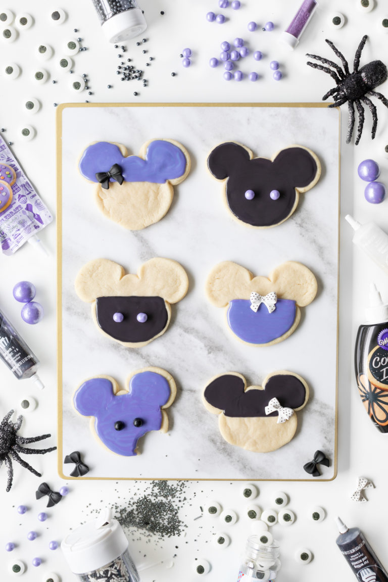 Purple and Black Mickey Halloween Cookies