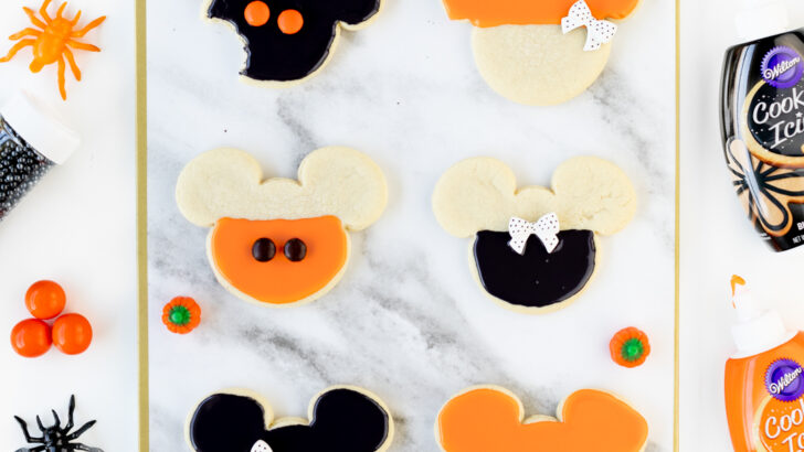 Orange and Black Mickey Halloween Cookies