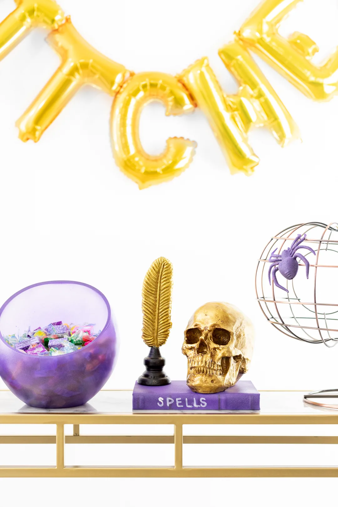 Console Makeover for Halloween with Purple and Gold