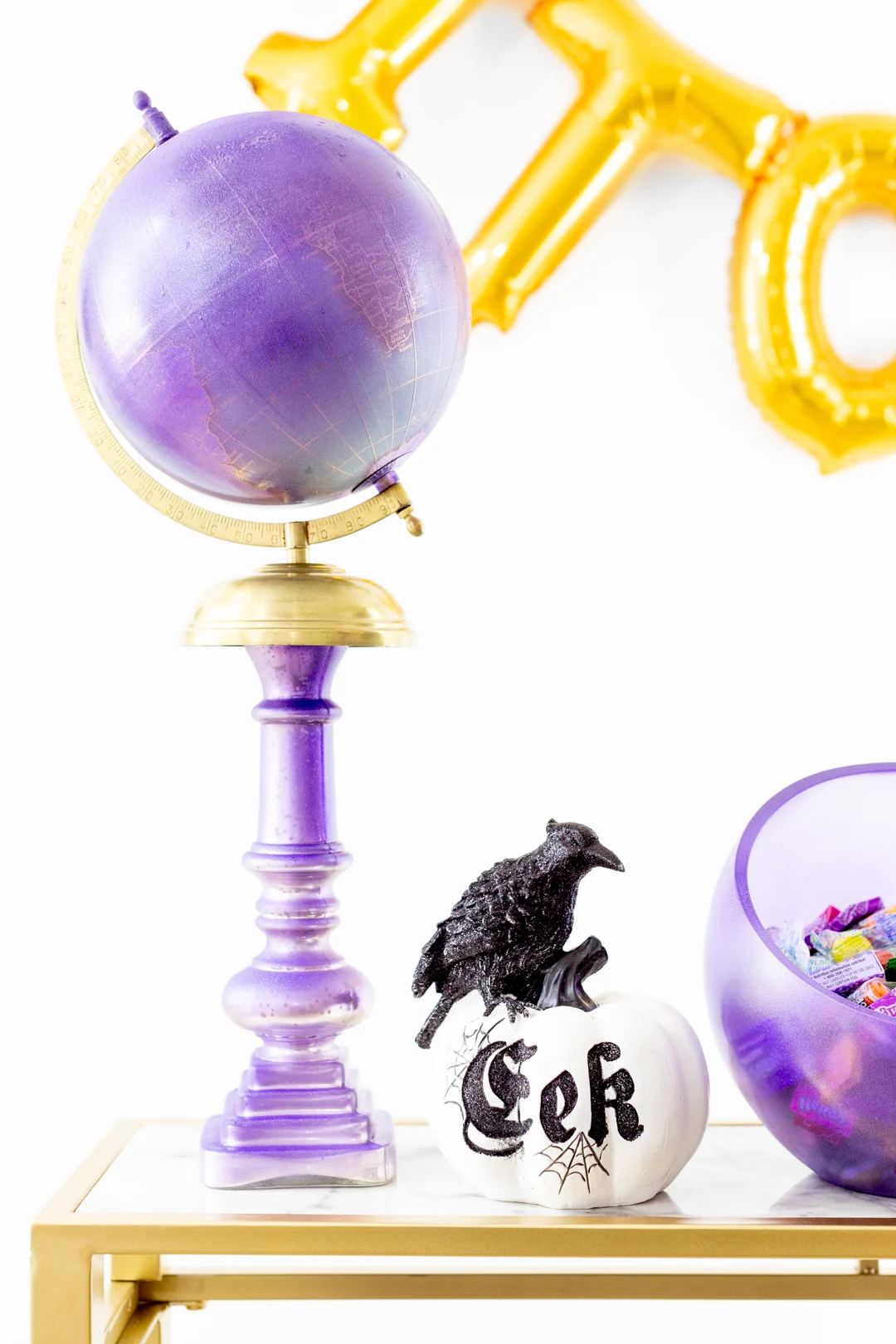 Purple Globe on a purple candlestick