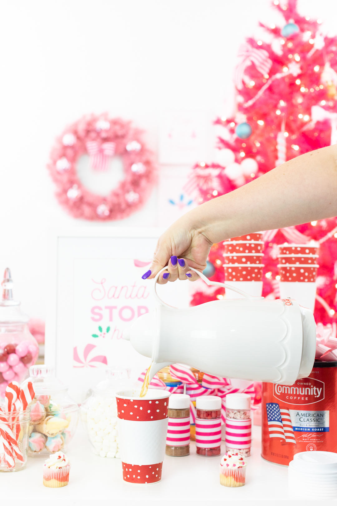 pouring coffee into disposable cup