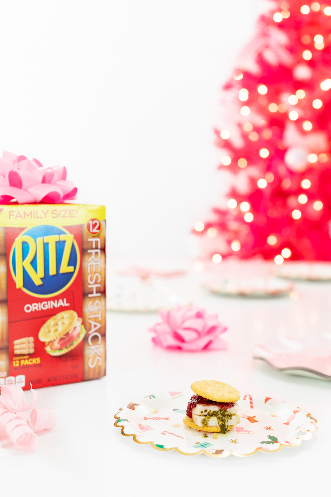 Ritz Cracker Box and Pink Christmas Tree