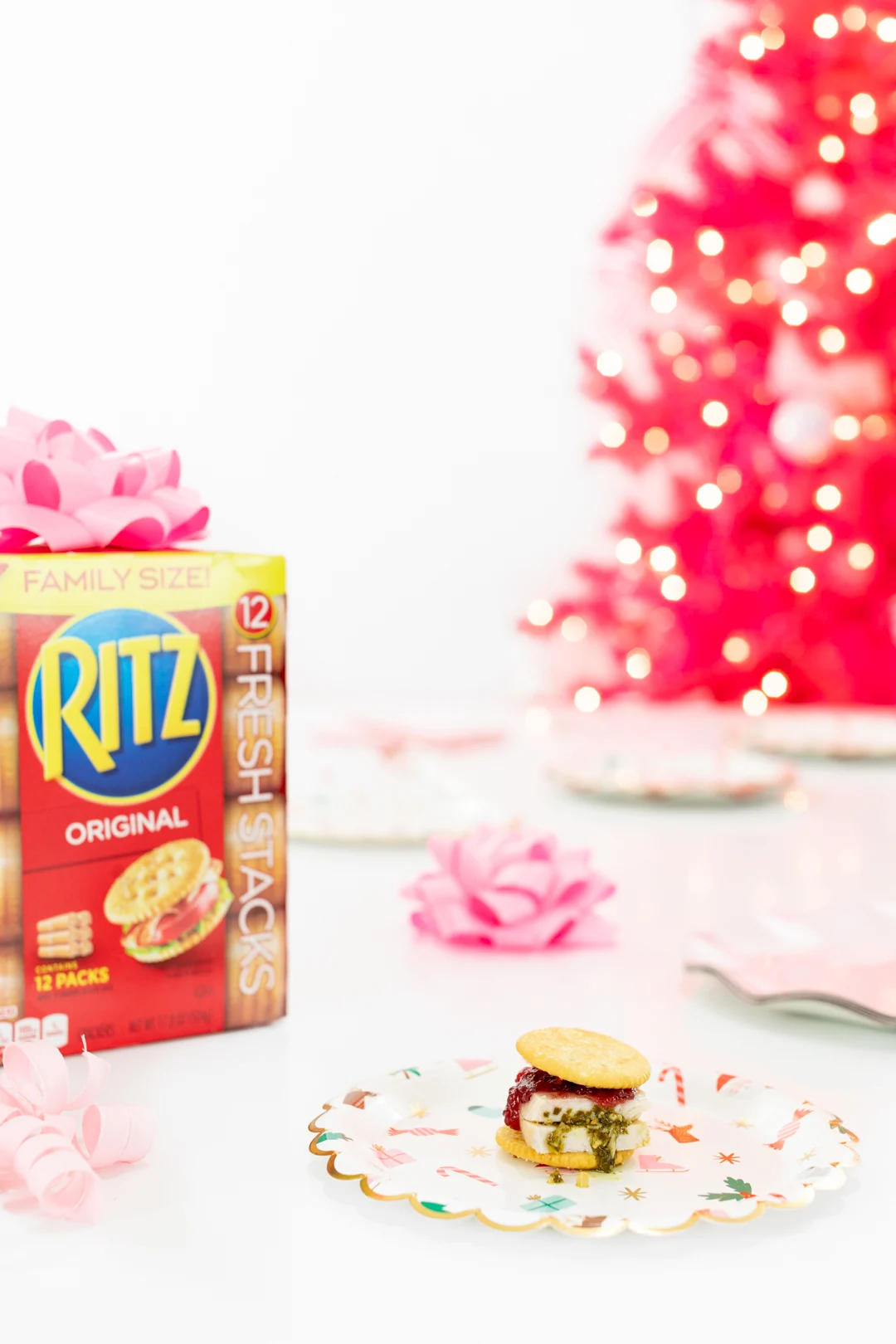 Ritz Cracker Box and Pink Christmas Tree