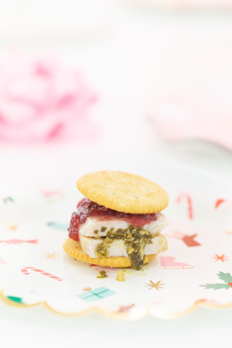 Holy Snacktime. You Need to Try Turkey & Cranberry Cracker Sammies