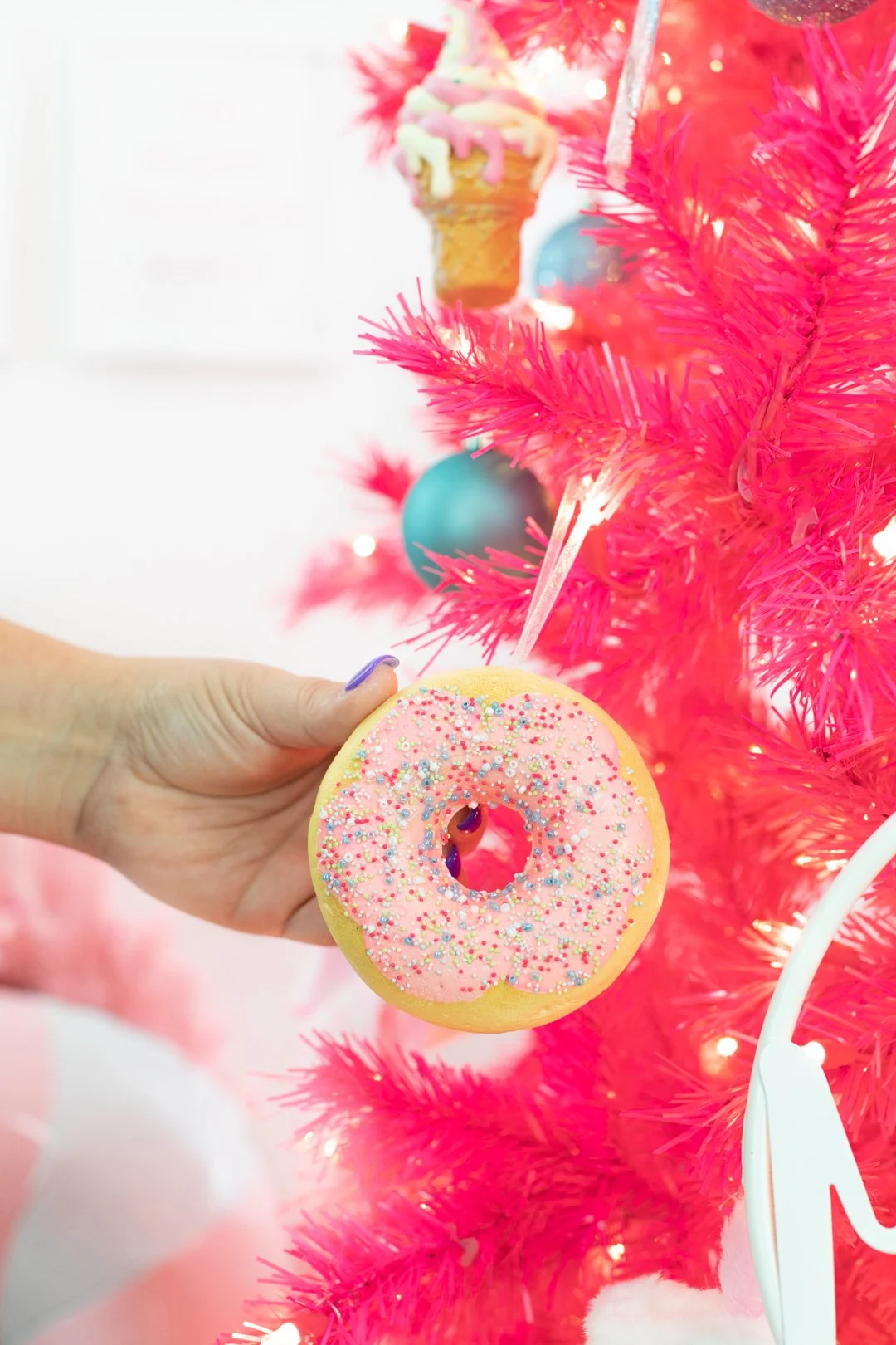 pink donut ornament