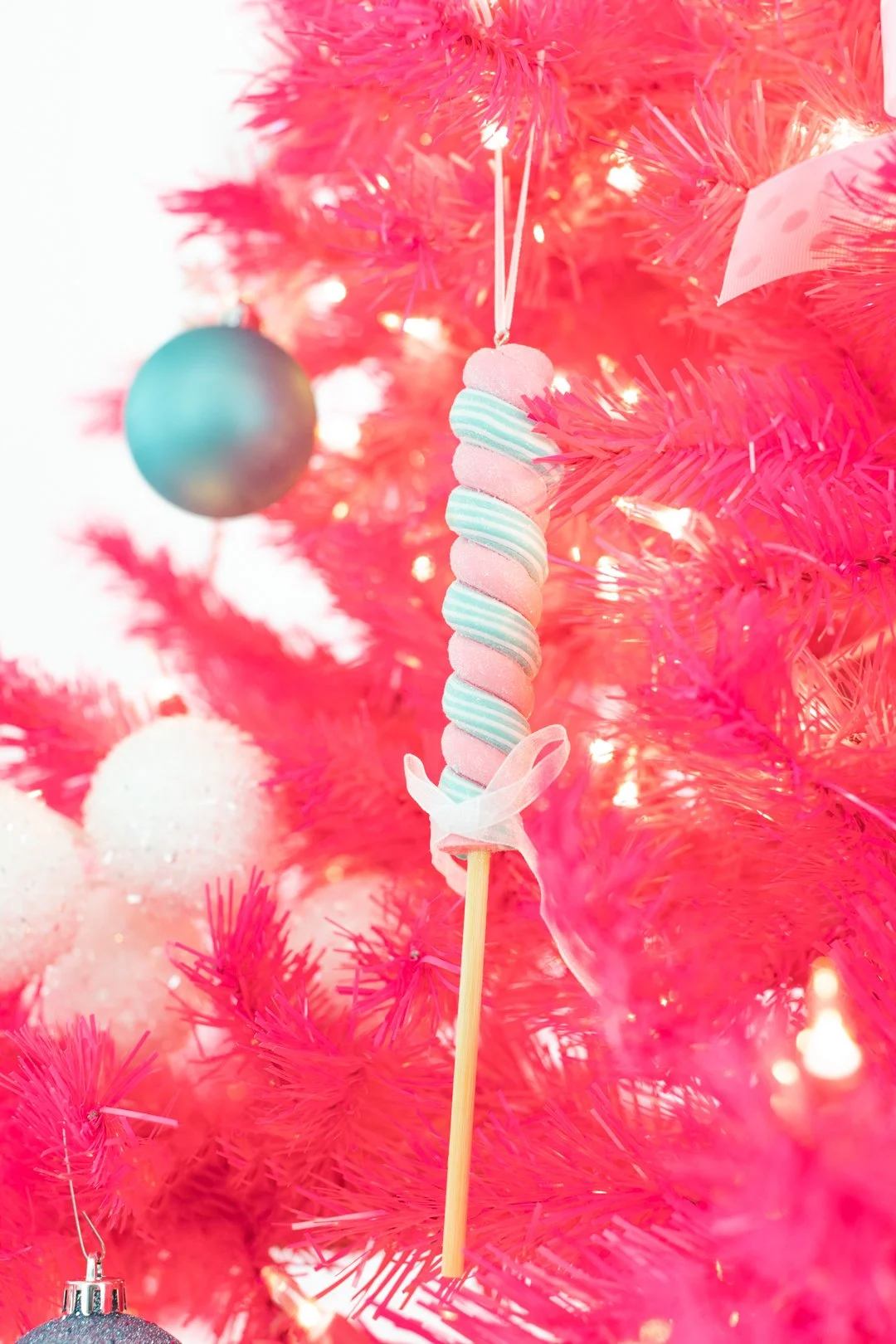 pink peppermint candy ornament