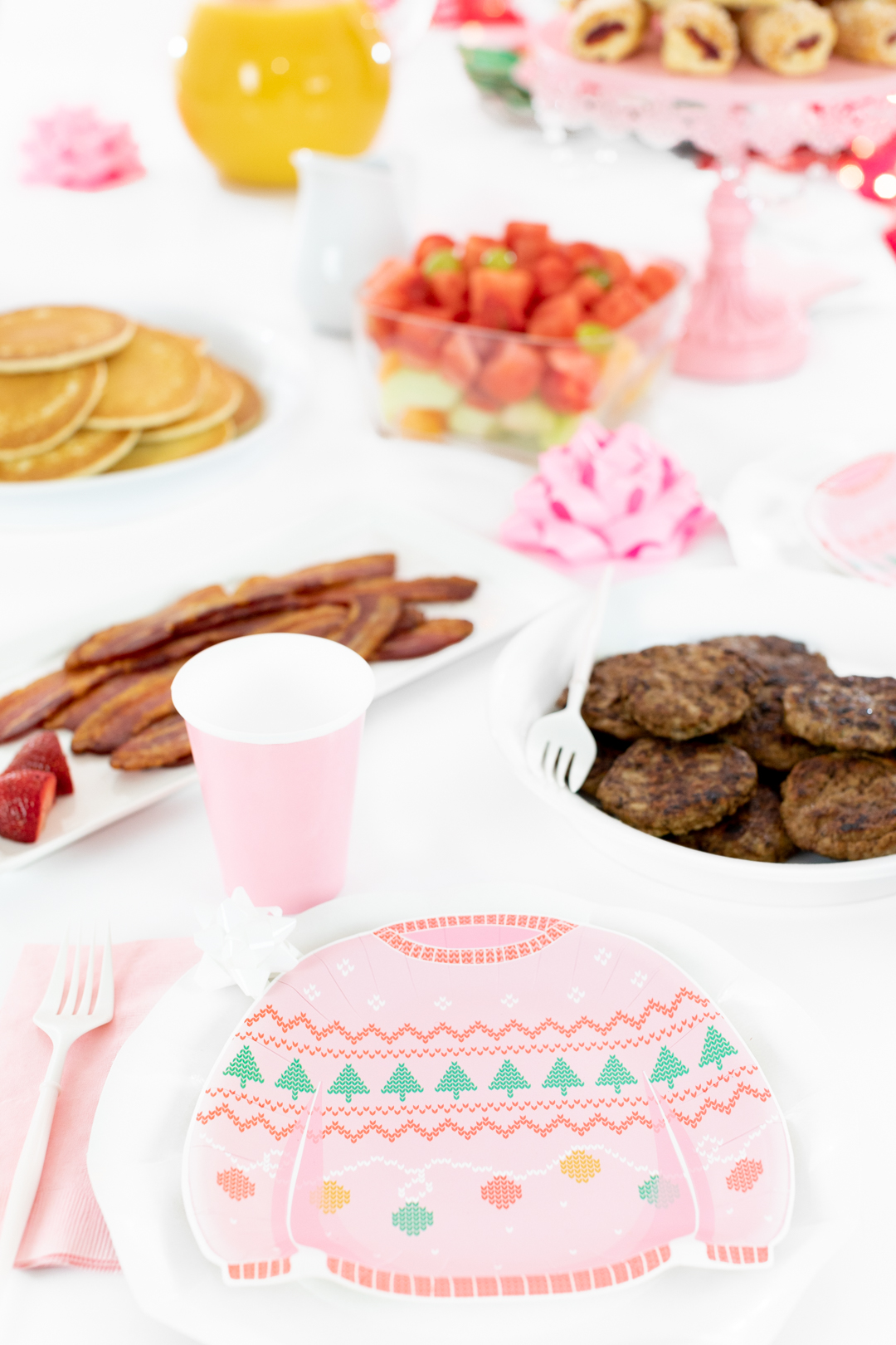 Ugly Sweater Plate on a brunch table.