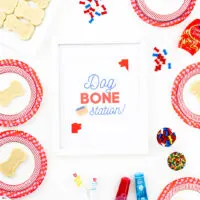 dog bone station sign for dog themed parties