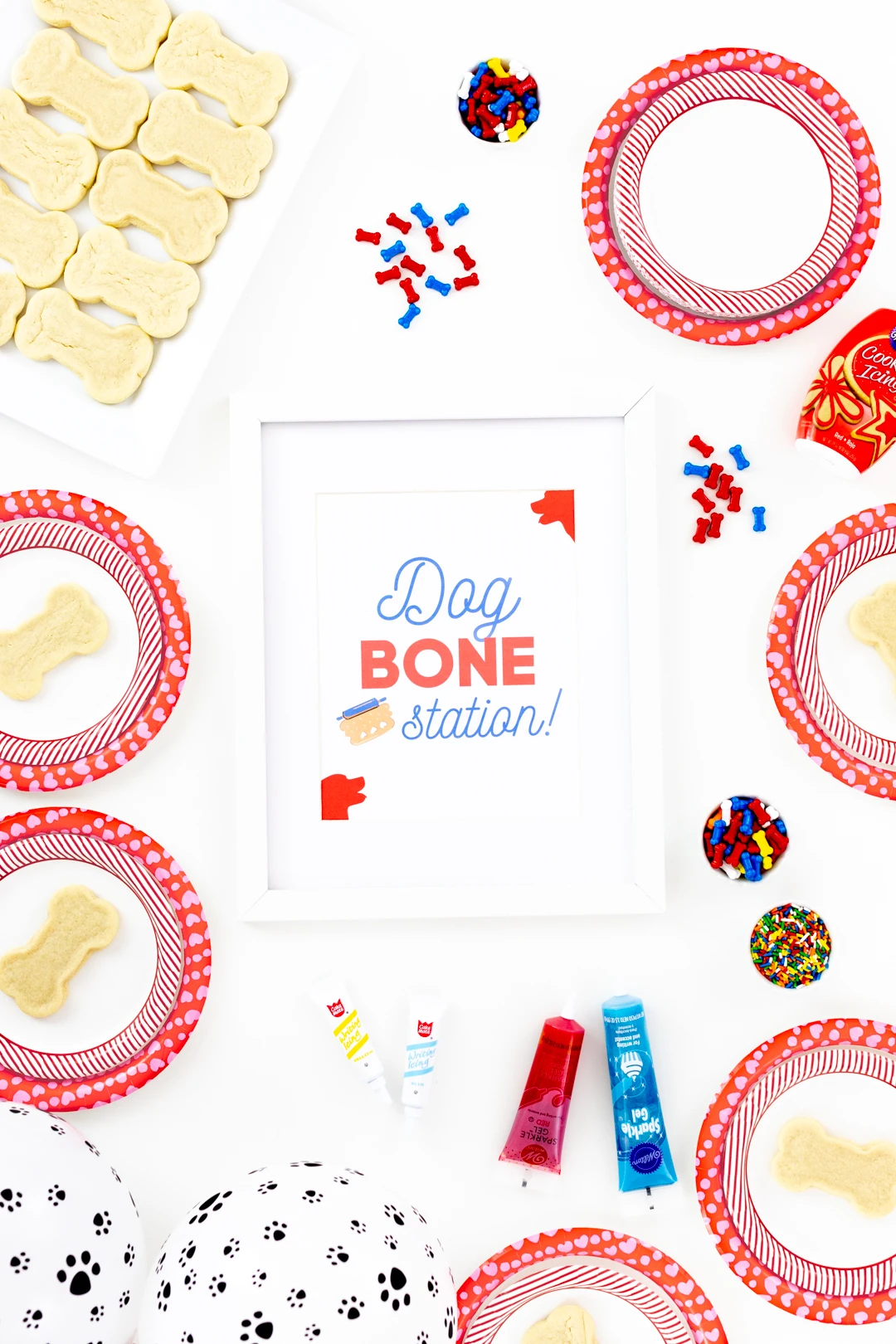 dog bone station sign for dog themed parties