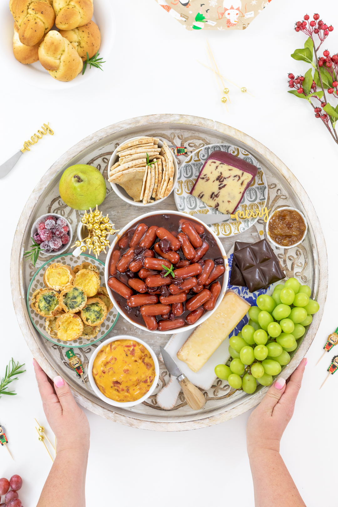 delish spread of hearty style appetizers for holidays