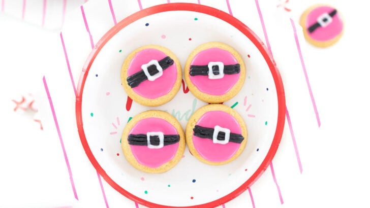 Pink Santa Belt Cookies