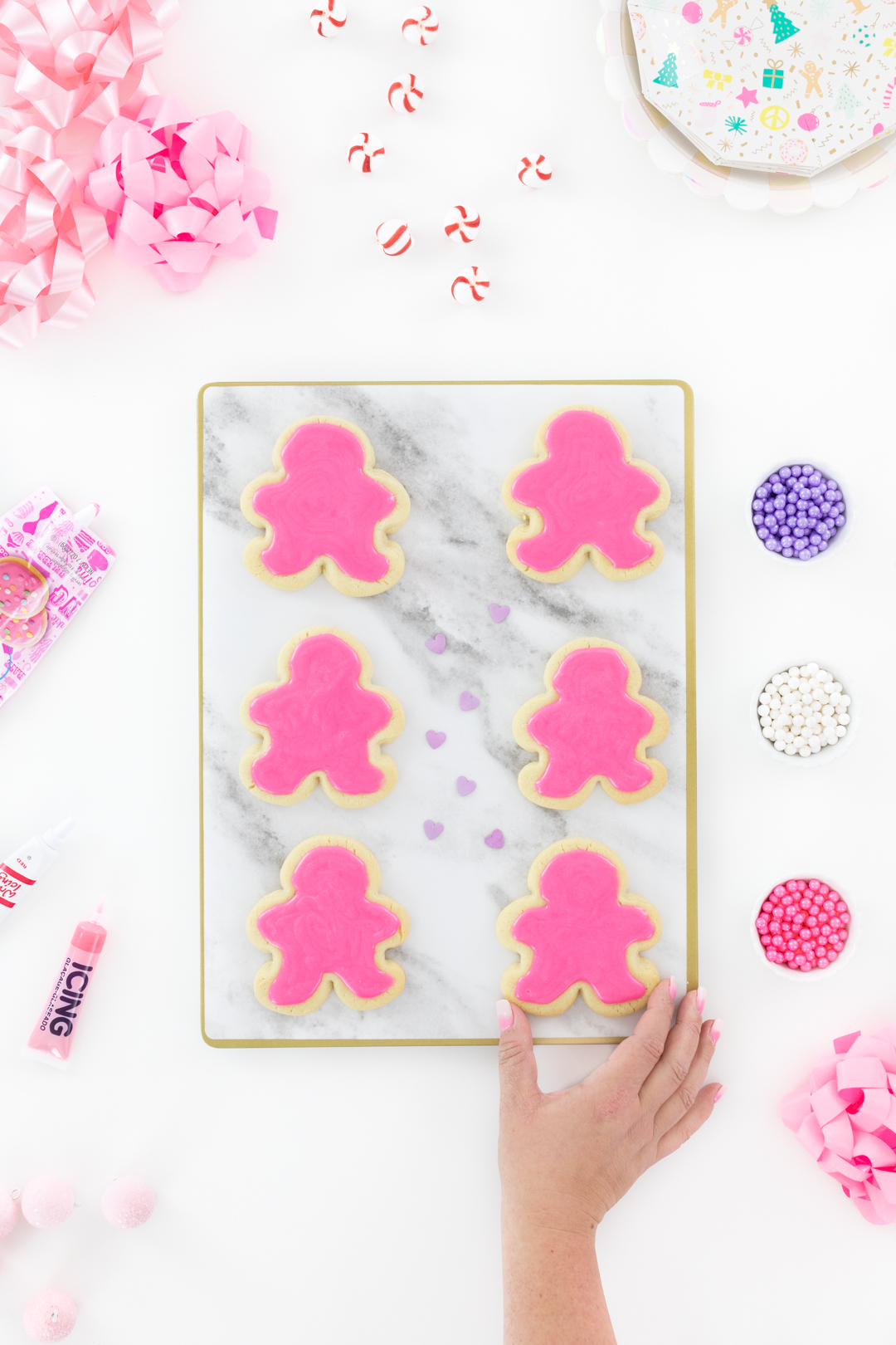 pink iced sugar cookies