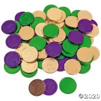 Mardi Gras Coins Chocolate Candy