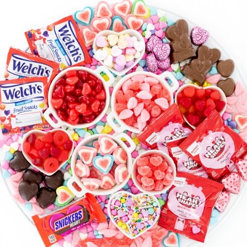 Heart Candy Dessert Board for Valentine's Day