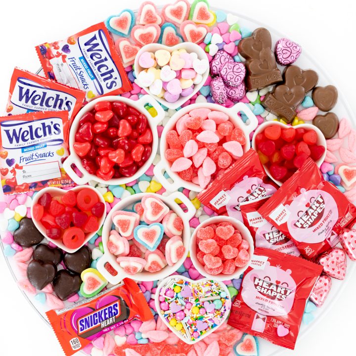 candy board with all heart candy