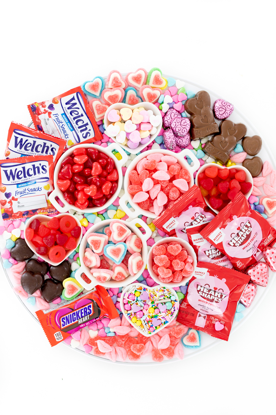 candy board with all heart candy