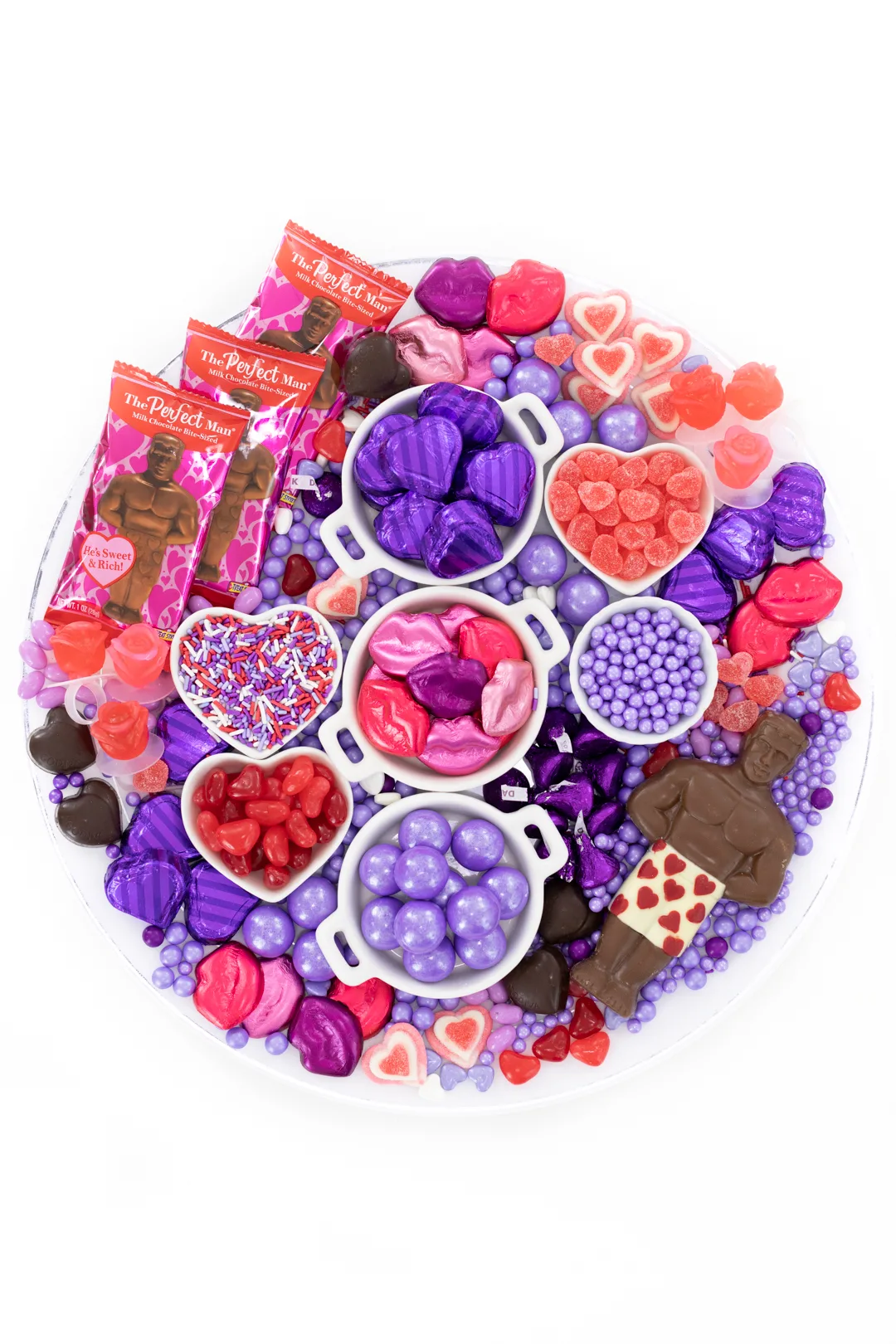 Pretty candy tray for galentine's day