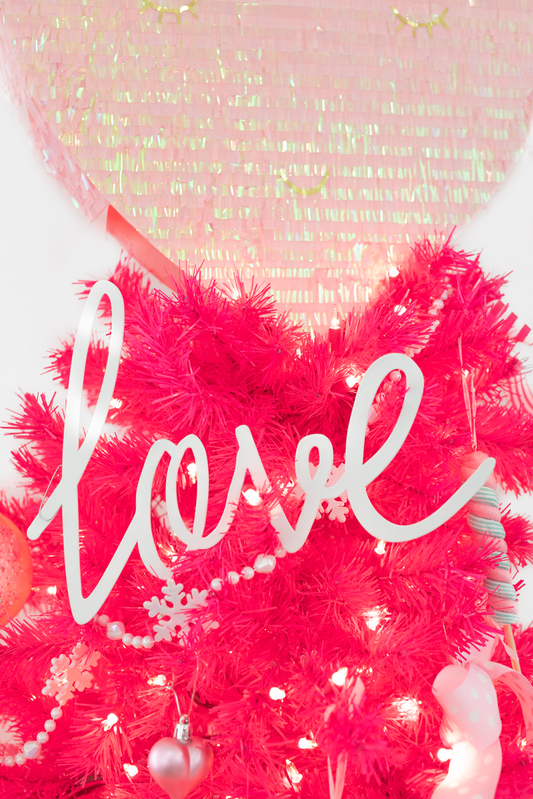 Love sign christmas tree ornament for valentine's day