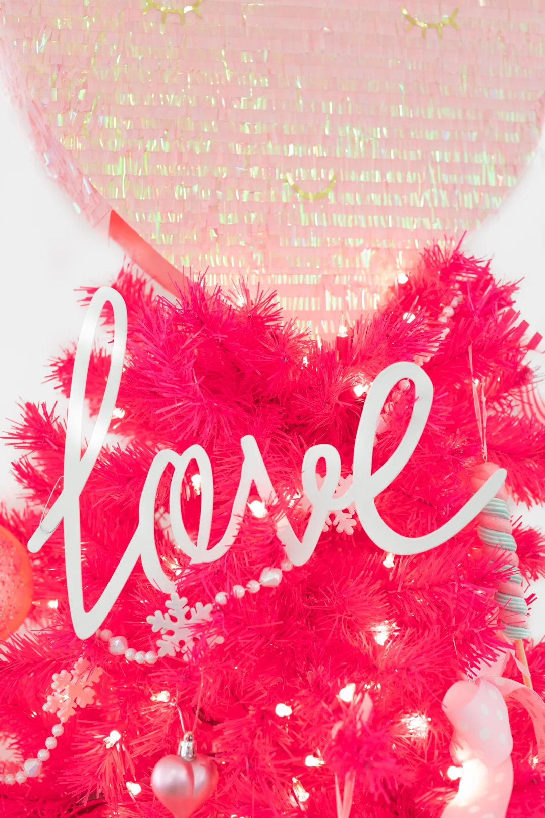 Love sign christmas tree ornament for valentine's day