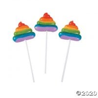 Rainbow Poop Swirl Lollipops