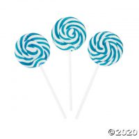 Light Blue Swirl Lollipops 