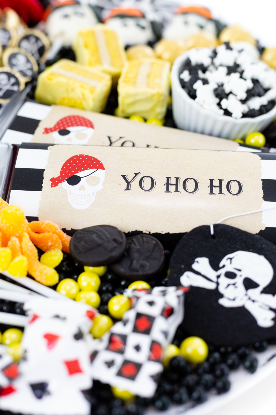 pirate candy platter with yo ho ho candy bars