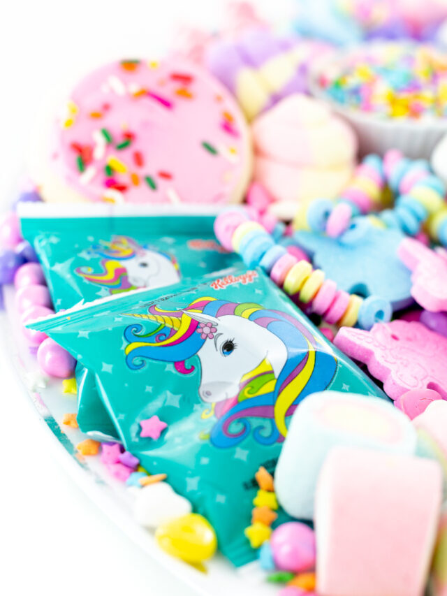 Colorful Unicorn Candy Charcuterie Board Story