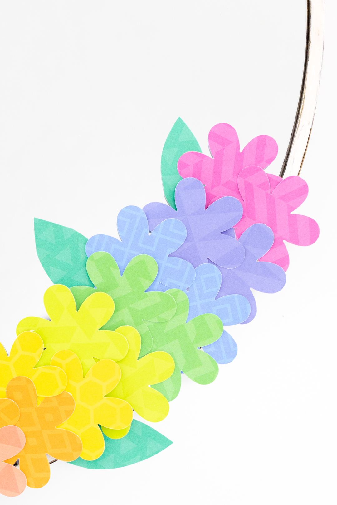 paper flower rainbow decoration