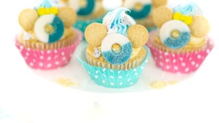 cruise inspired disney cupcakes with mickey and minnie made with ring candy for a life preserver