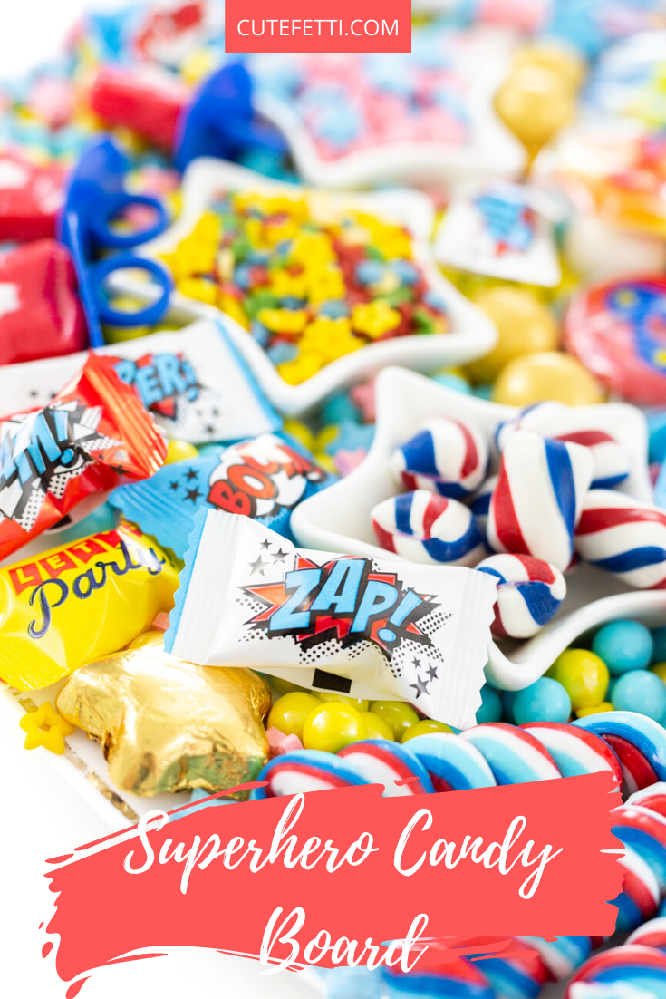 Superhero Candy Charcuterie Board Cutefetti