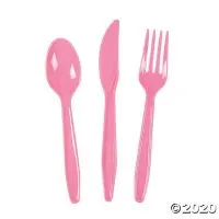 Bulk Pink Plastic Cutlery Sets for 70 - 210 Ct.