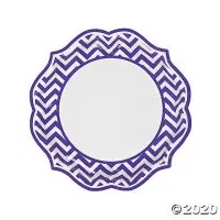 Purple Chevron Scalloped Paper Dinner Plates - 8 Ct.