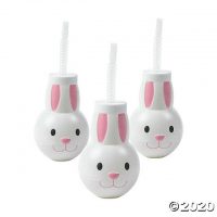 Bunny Head Cups with Straws