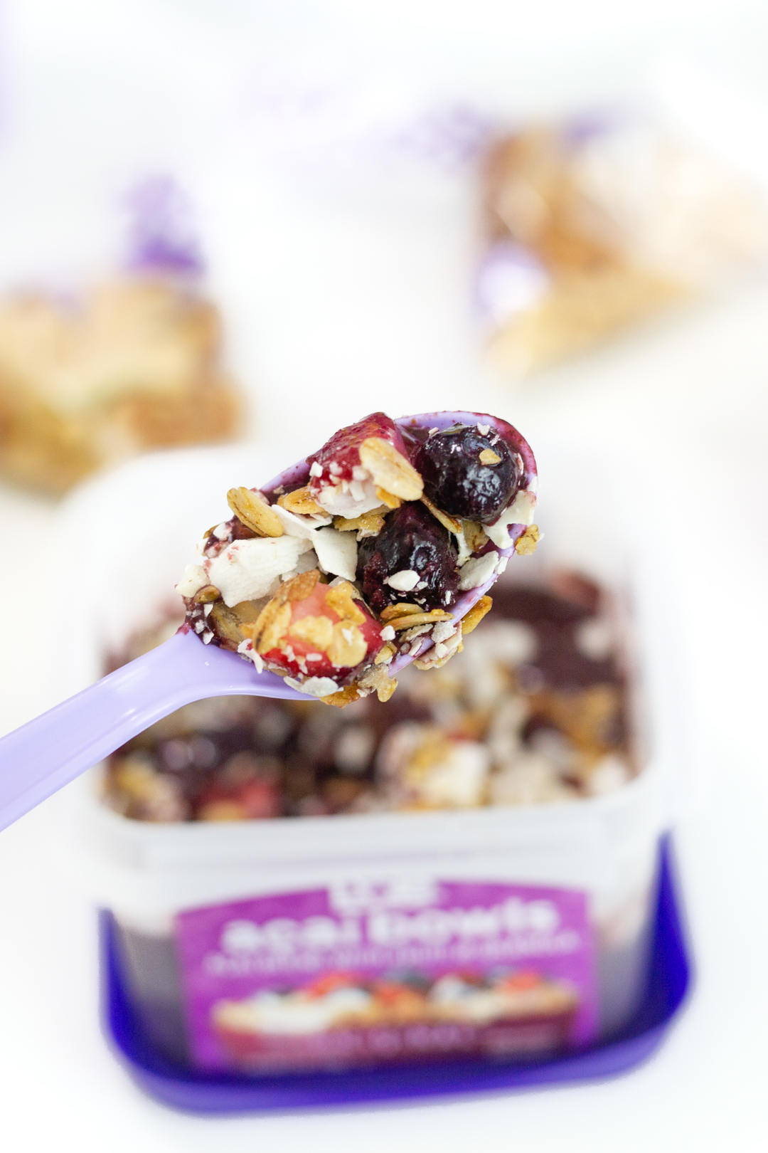 spoonful of acai with granola