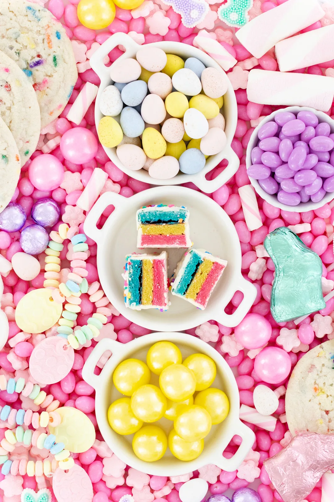 up close easter candy trays