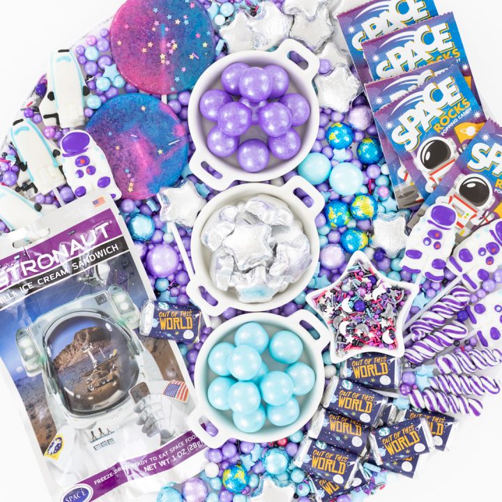 tray of galaxy party food candy