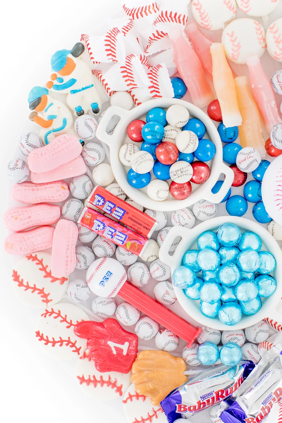 baseball party candy tray
