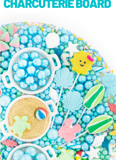 Beach Party Candy Charcuterie Board | Cutefetti