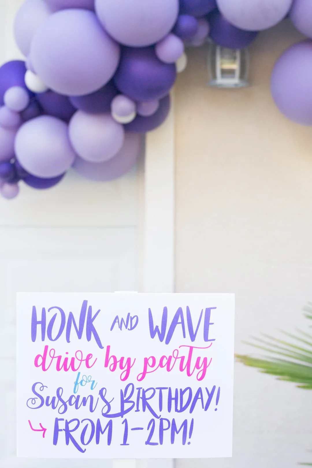 Drive By Party Sign and Balloons