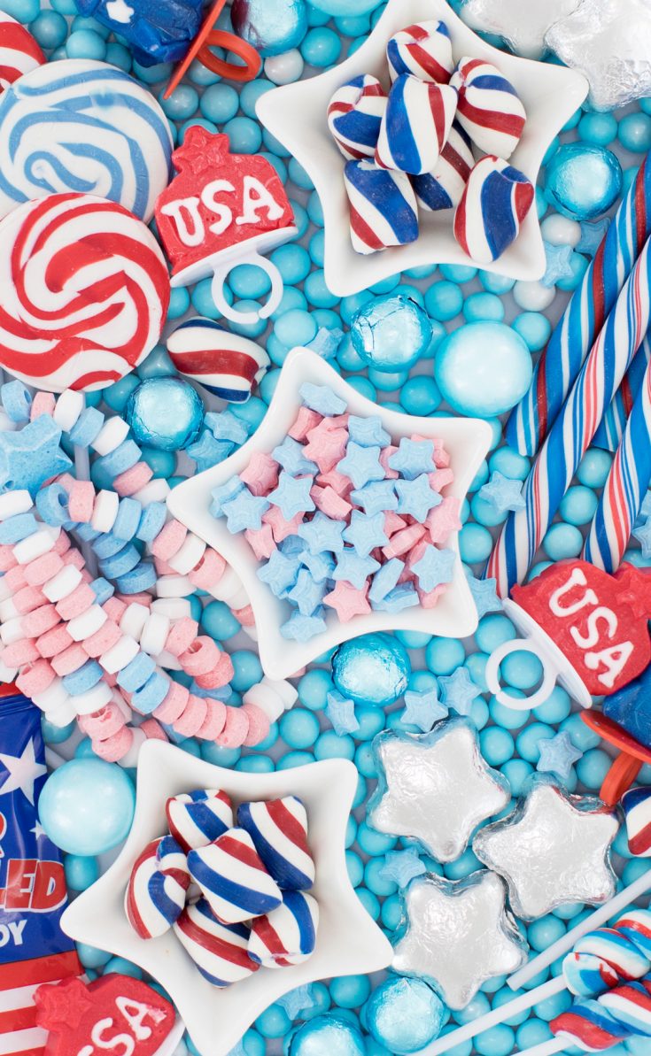 Red, White and Blue Patriotic Candy Board | Cutefetti