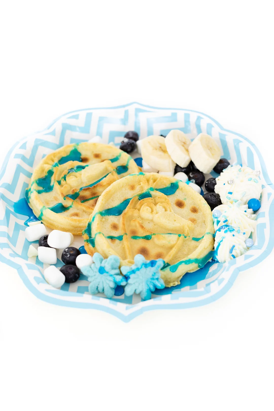 Olaf Waffles with Blue Syrup