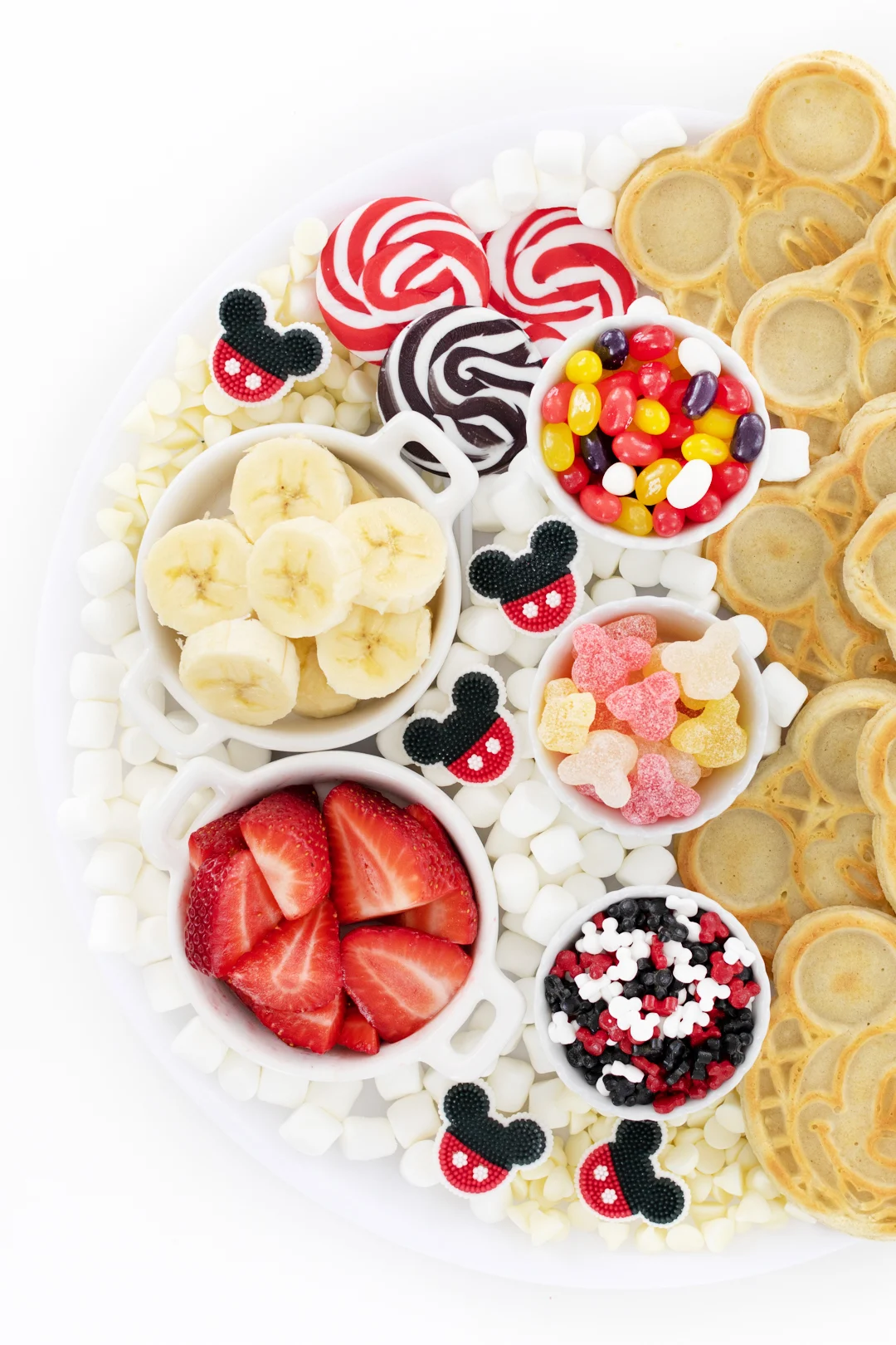 waffle bar toppings for a mickey mouse themed breakfast