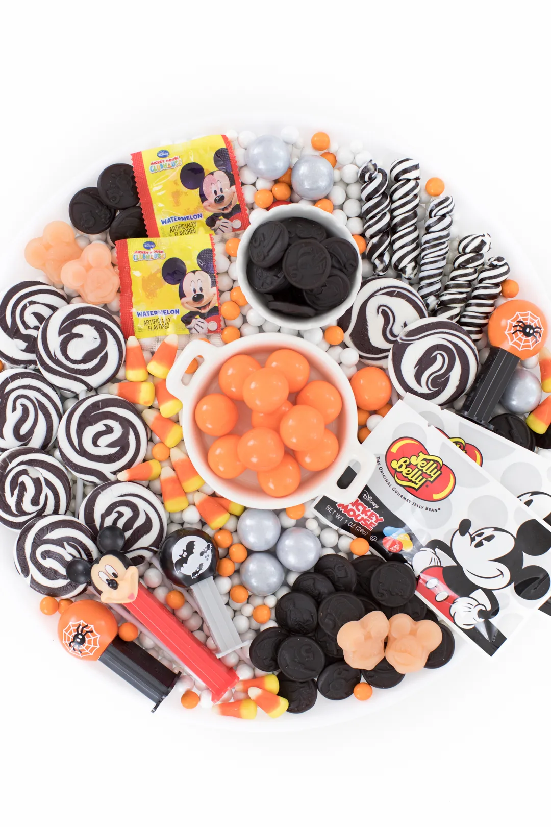 halloween themed candy board with mickey mouse theme