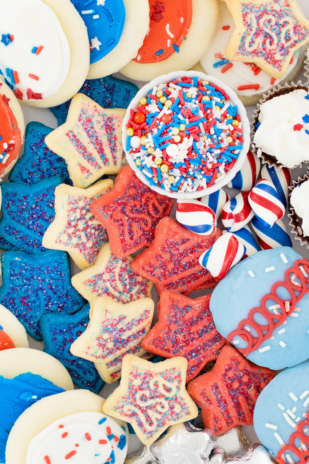 Star-shaped cookies for 4th of July.